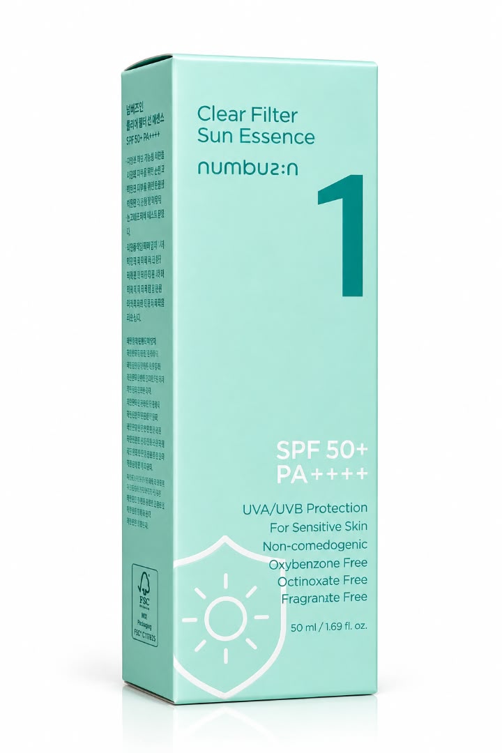WhatsApp Image 2026-09-27 at 17.45.14 (2) ضدآفتاب نامبوزین مدل Clear Filter Sun Essence SPF 50+ PA++++ ضدآفتاب نامبوزین با SPF 50+ و PA++++ از پوست در برابر اشعههای مضر UVA و UVB محافظت میکند. بافت سبک و اسنسمانند آن بهراحتی روی پوست پخش میشود و احساس سنگینی و چربی ایجاد نمیکند. - تصویر 1