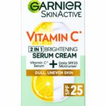 سرم وکرمی ویتامین C گارنیر SkinActive  سرم ویتامین C گارنیر SkinActive یک محصول مراقبت از پوست با تمرکز بر شفاف‌تر و شاداب‌تر شدن ظاهر پوست است. این سرم با بافت سبک به پوست کمک می‌کند ظاهر کدر و خسته پوست کمتر دیده شود و پوست جلوه‌ای یکدست‌تر و باطراوت‌تر داشته باشد.