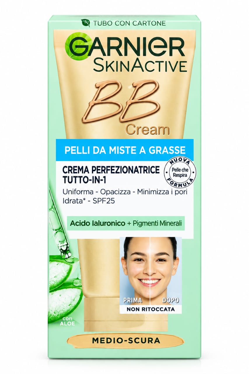 WhatsApp Image 2026-10-01 at 15.52.05 (1) یبی کرم گارنیر SkinActive Classic – Deep Garnier SkinActive Classic Perfecting All-in-1 BB Cream SPF 15 یک بیبیکرم چندکاره با رنگ Deep است که برای یکدستتر نشان دادن پوست، آبرسانی و ایجاد پوشش طبیعی روزانه طراحی شده است. فرمول سبک آن حاوی اسید هیالورونیک، آلوئهورا و پیگمنتهای معدنی است. - تصویر 1